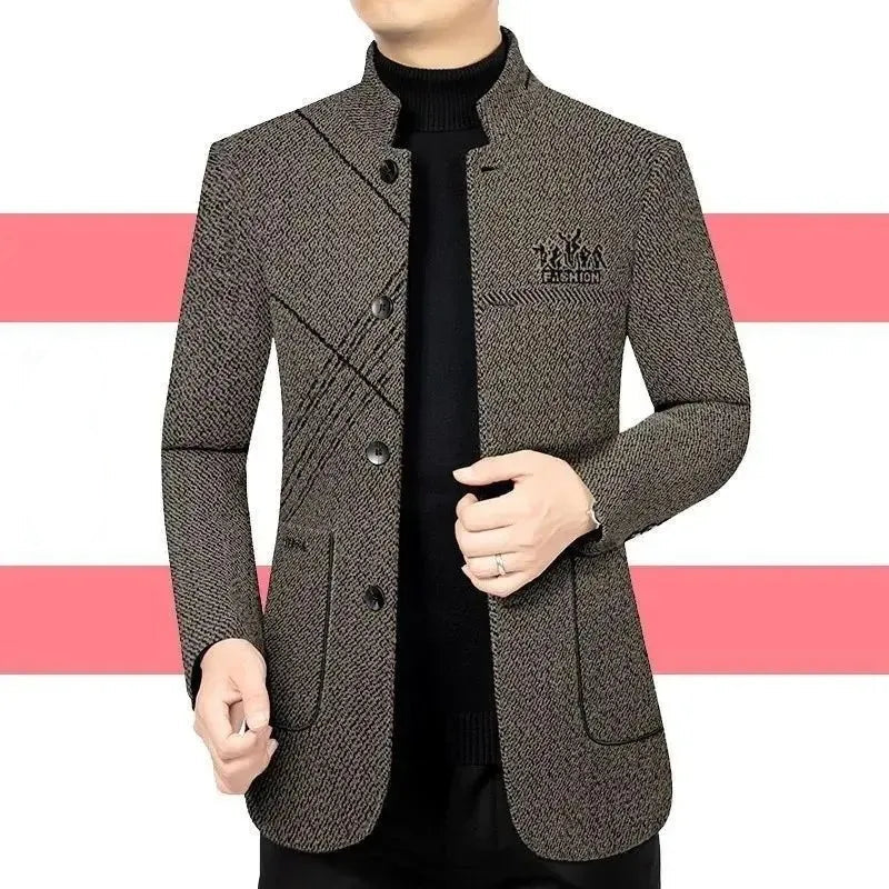 Men’s Woolen Overcoat – Casual Thickened Winter Jacket
