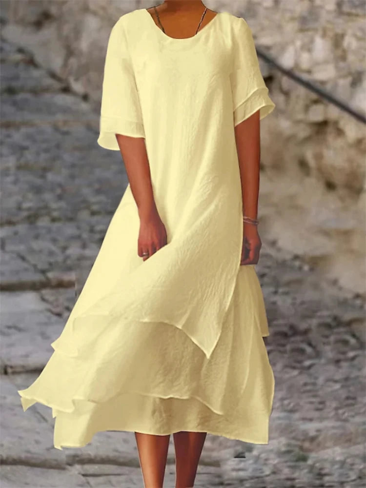 Double Layered Split Sleeve Dress