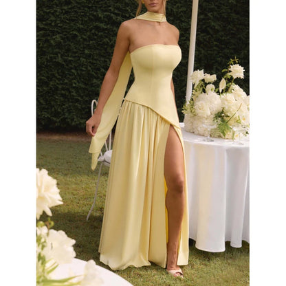 Midnight Charm Strapless Party Dress