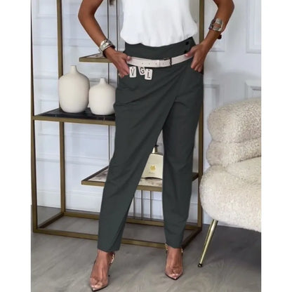 Chic Angle High Waist Belted Pants