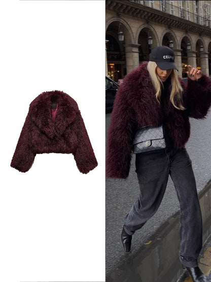 Long Sleeve Fur Coat