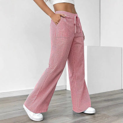 Striped Wide Leg High Waist Pants