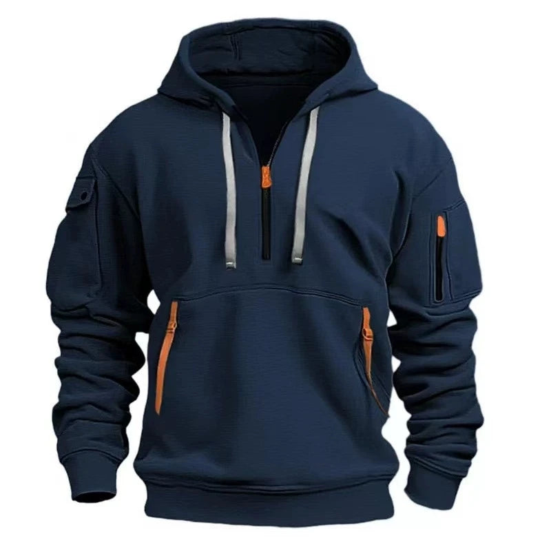 Casual Zipper Pullover Hoodie Top