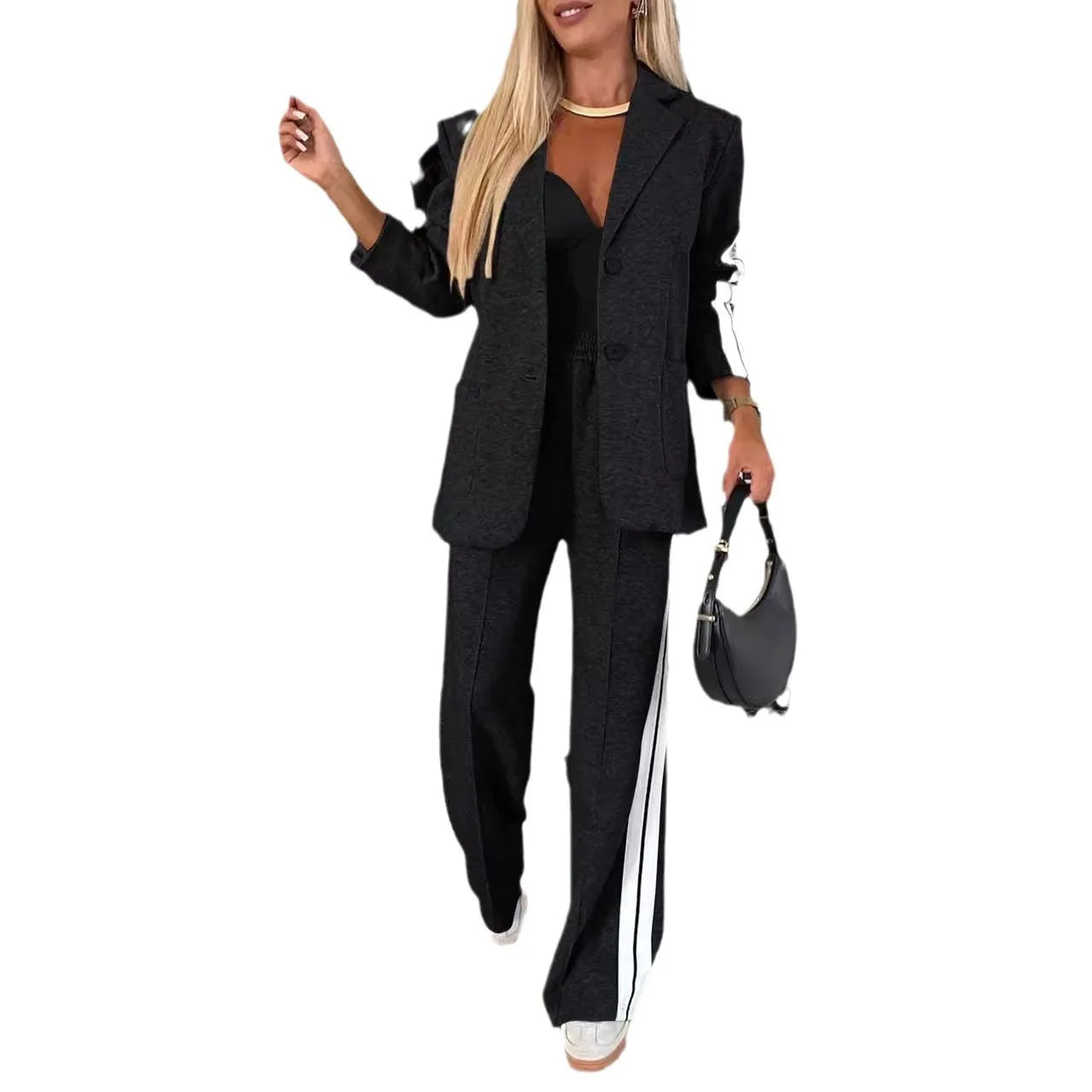 Stylish Blazer Two-Piece Suit Set