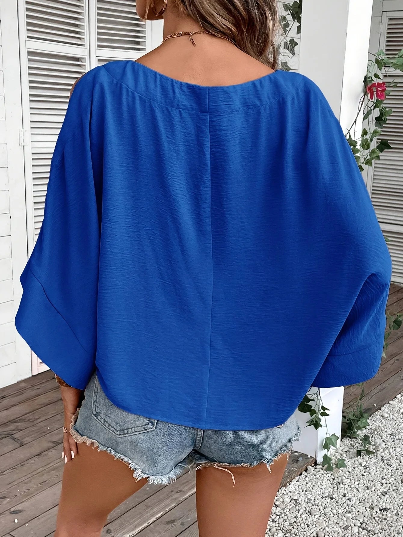 Elegant Flow Batwing Sleeve Shirt