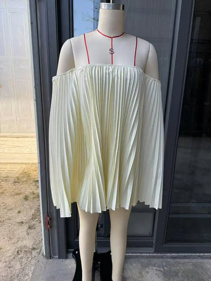 Glimmer Drape One Shoulder Shorts Set