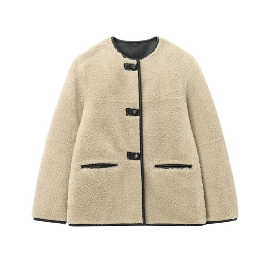 BreezeMuse Casual Crew Neck Jacket