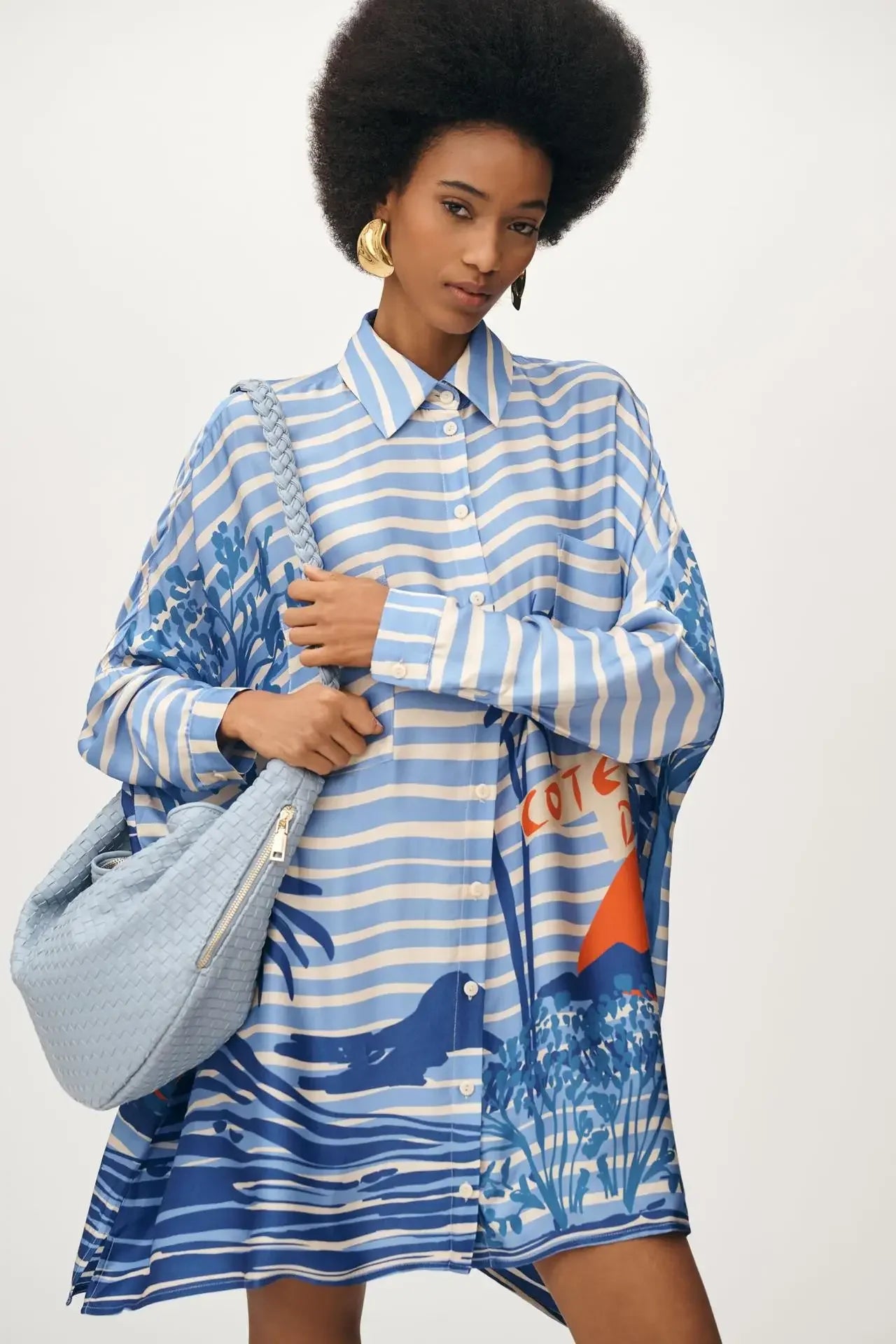 Chic Doodle Print Cardigan Dress