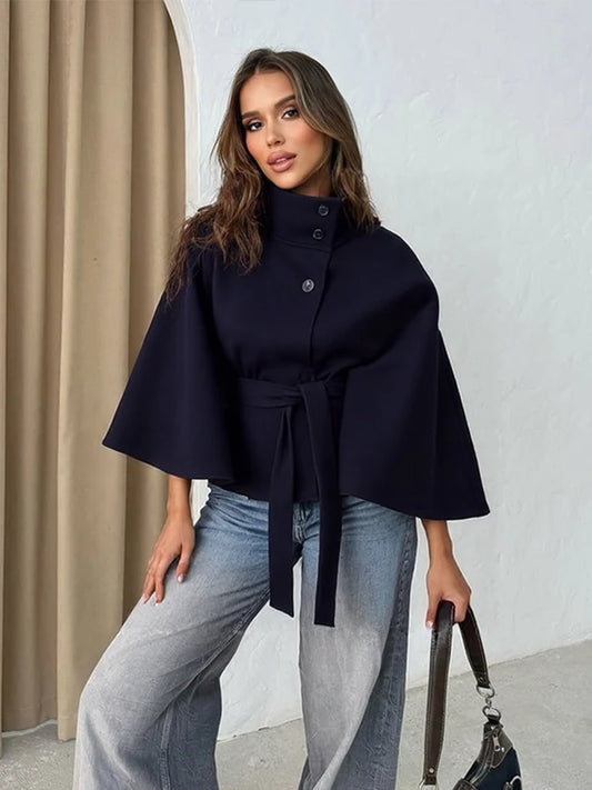 Snow Aura Belted Woolen Shawl