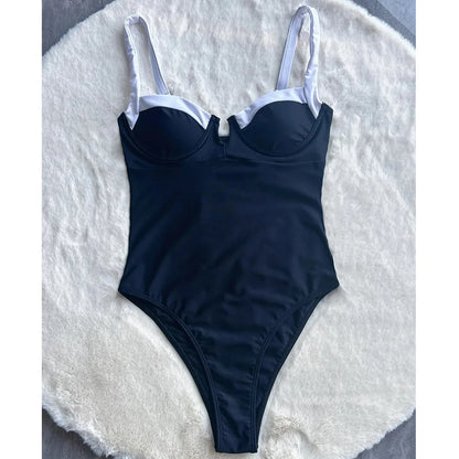 Patchwork Push-Up One Piece Swimsuit