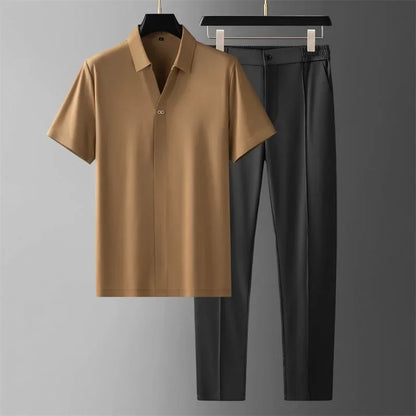 Ice Silk T-Shirt & Pants Set