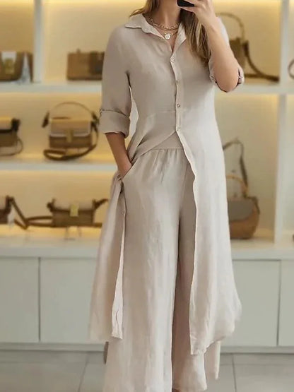 Grace Line Wide-Leg Pant Set