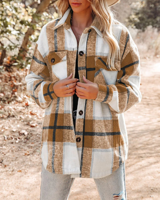Cozy Plaid Button-Up Shacket