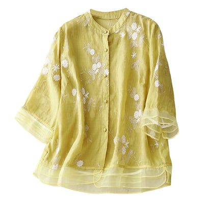 Vintage Bloom Embroidered Cotton Top