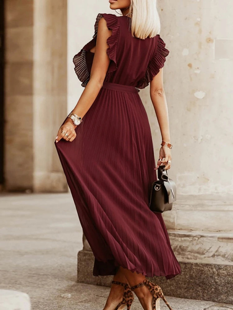 Graceflow Ruffled Chiffon Maxi