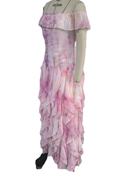 Parisian Breeze Off-Shoulder Maxi Dress