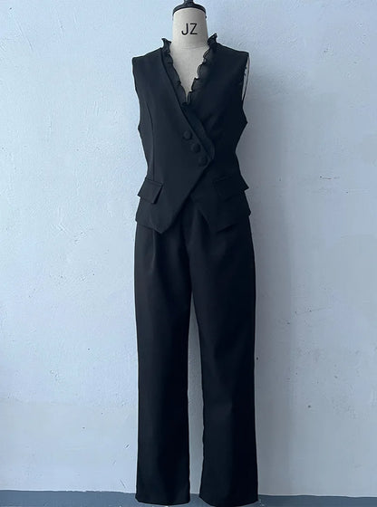 Power Grace Wide-Leg Suit Set