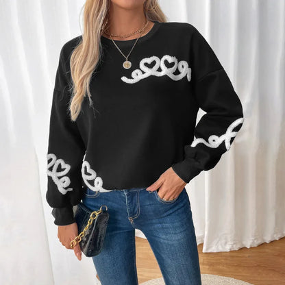 Embroidered Black Cozy Hoodie