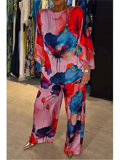 Elegant Satin Trousers Set