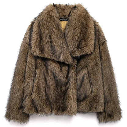 Plush Burgundy Crop Fur Jacket