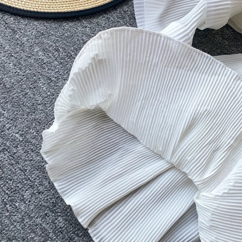 Flutter Grace Pleated Chiffon Blouse