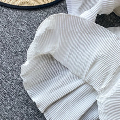Flutter Grace Pleated Chiffon Blouse