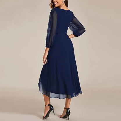 Graceful Ruffle Chiffon Dress