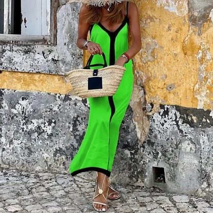 Color Block V-Neck Dress