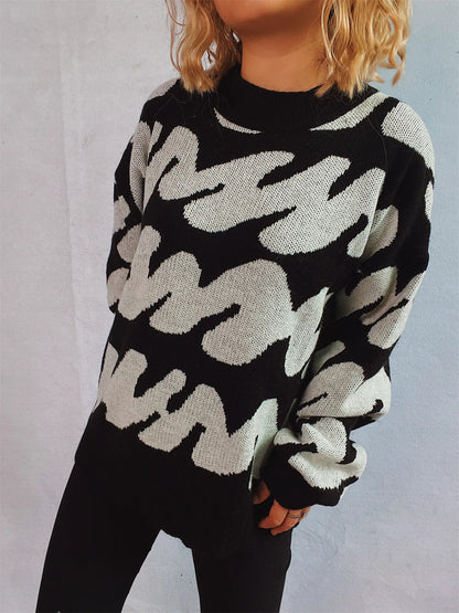 Stripe Craft Patchwork Knit Pullover