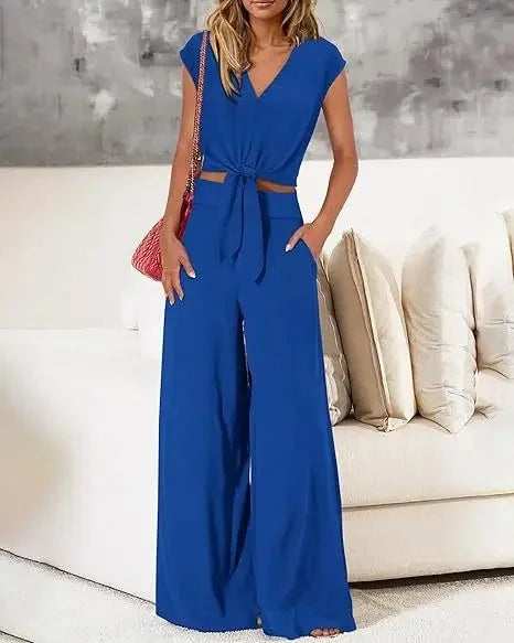 Women's Summer Belted 2-Piece Set