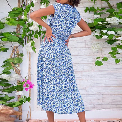 Bloom Grace V Neck Midi Dress