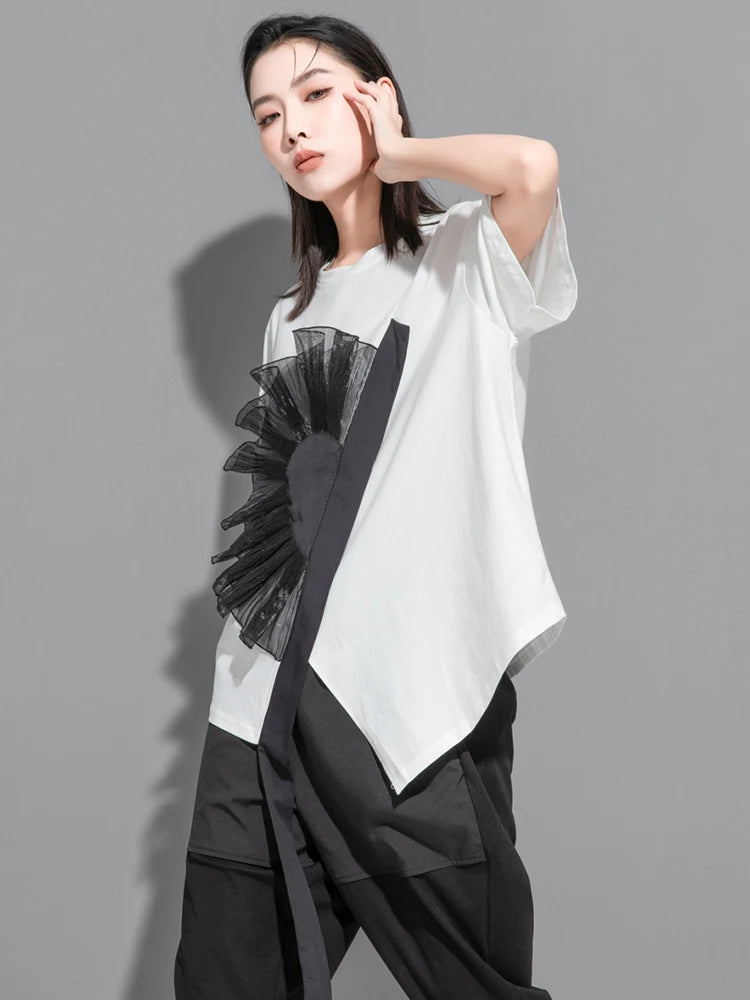 Ruffle Charm Loose Tee