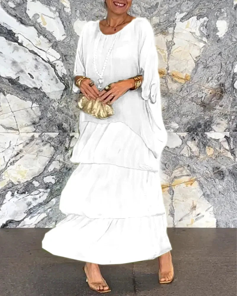 Artistic Loose-Fit Maxi Dress