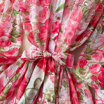 Silk Chiffon Floral A-Line Dress