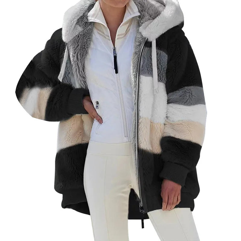 Oversized Plush Hooded Jacket
