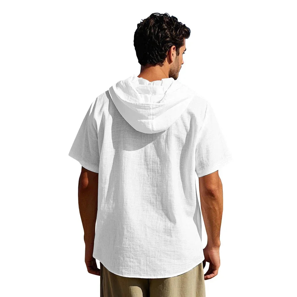 Lightweight Linen Hooded Summer Shirt