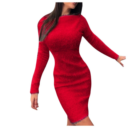 Cozy Curve Knit Bodycon Sweater Dress