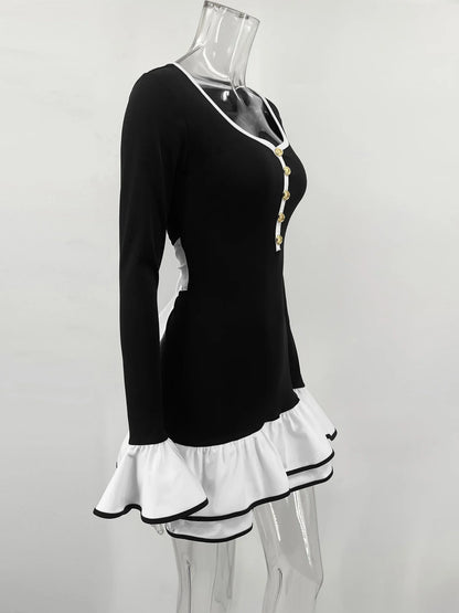 Twilight Charm Ruffle Bow Dress