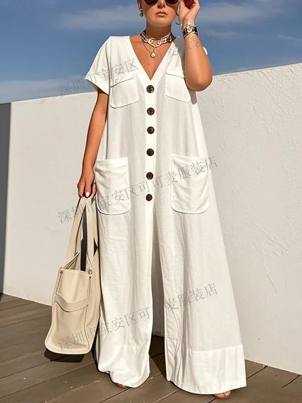 Effortless Edge V-Neck Jumpsuit