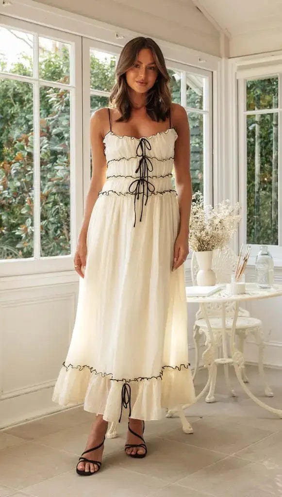 Elegant Slash Neck Holiday Maxi Dress