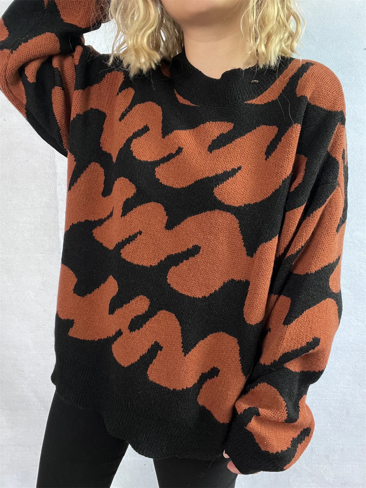 Stripe Craft Patchwork Knit Pullover