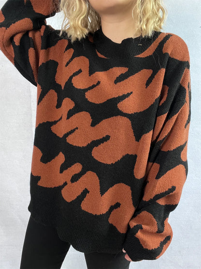 Stripe Craft Patchwork Knit Pullover