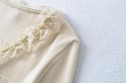 RuffleVibe Low Cut Button Top