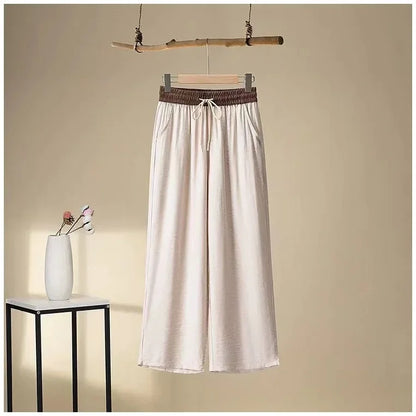 Color Block Retro Wide Leg Pants