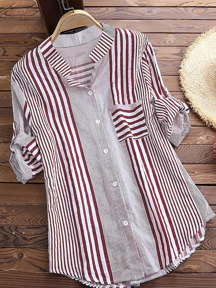 Breezy Stripes Cotton Linen Tunic