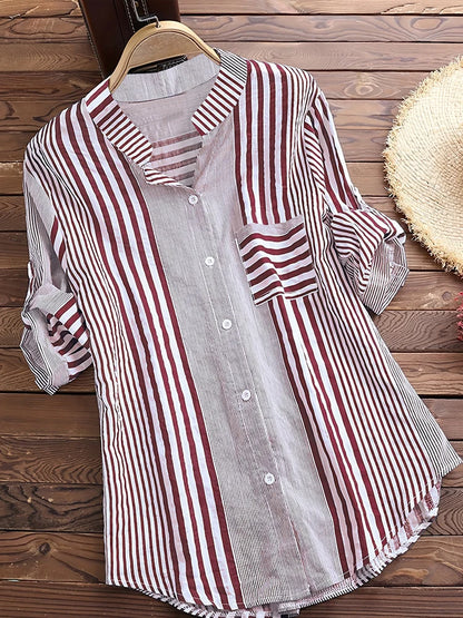 Breezy Stripes Cotton Linen Tunic