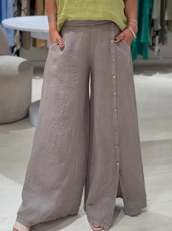 Breeze Flow Cotton Linen Wide Pants
