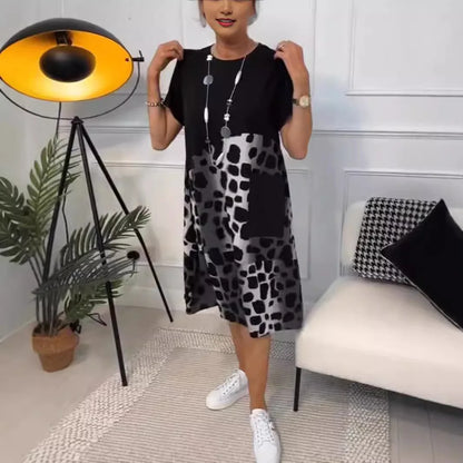 Leopard Print A-Line Midi Dress