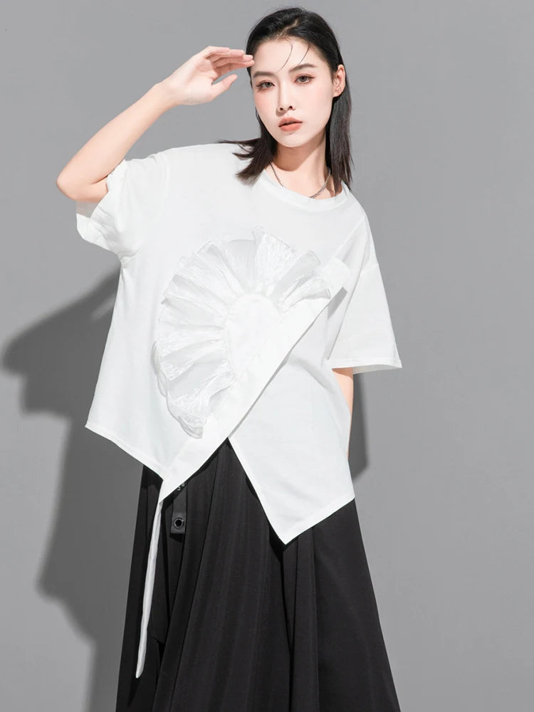 Ruffle Charm Loose Tee