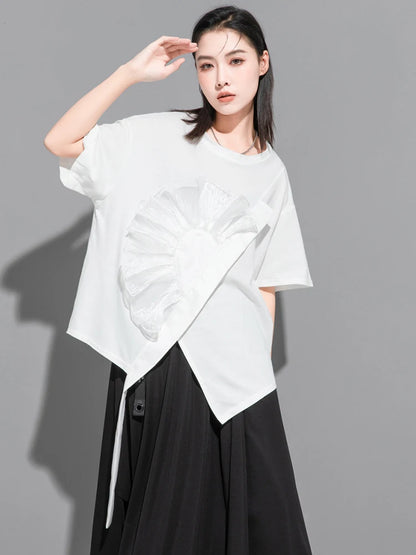 Ruffle Charm Loose Tee